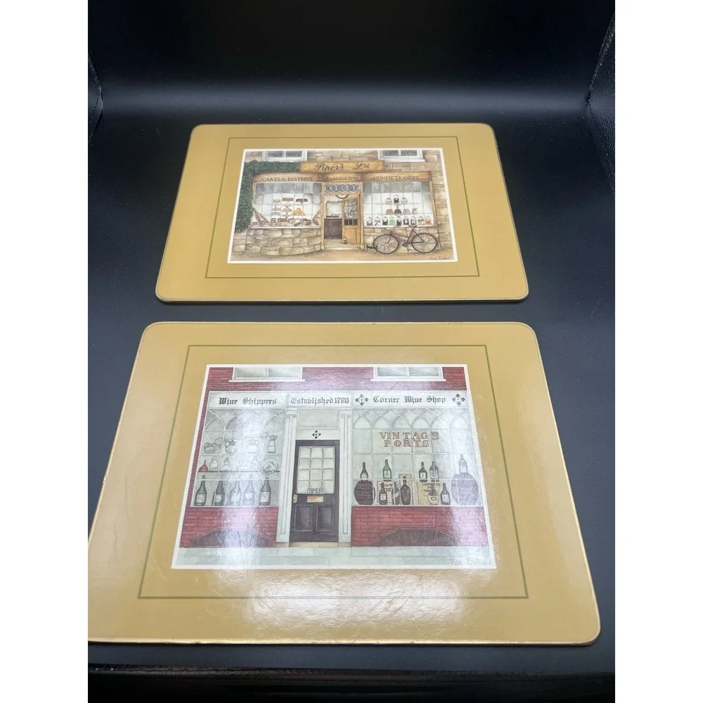 Clover Leaf Cork Backed Table Mats - Set 6 -Vtg - Yesteryear. With Original Box